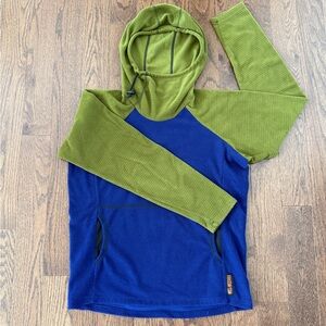Melanzana Microgrid Hoodie V1 | Blue & Green | Men’s Unisex Size Small